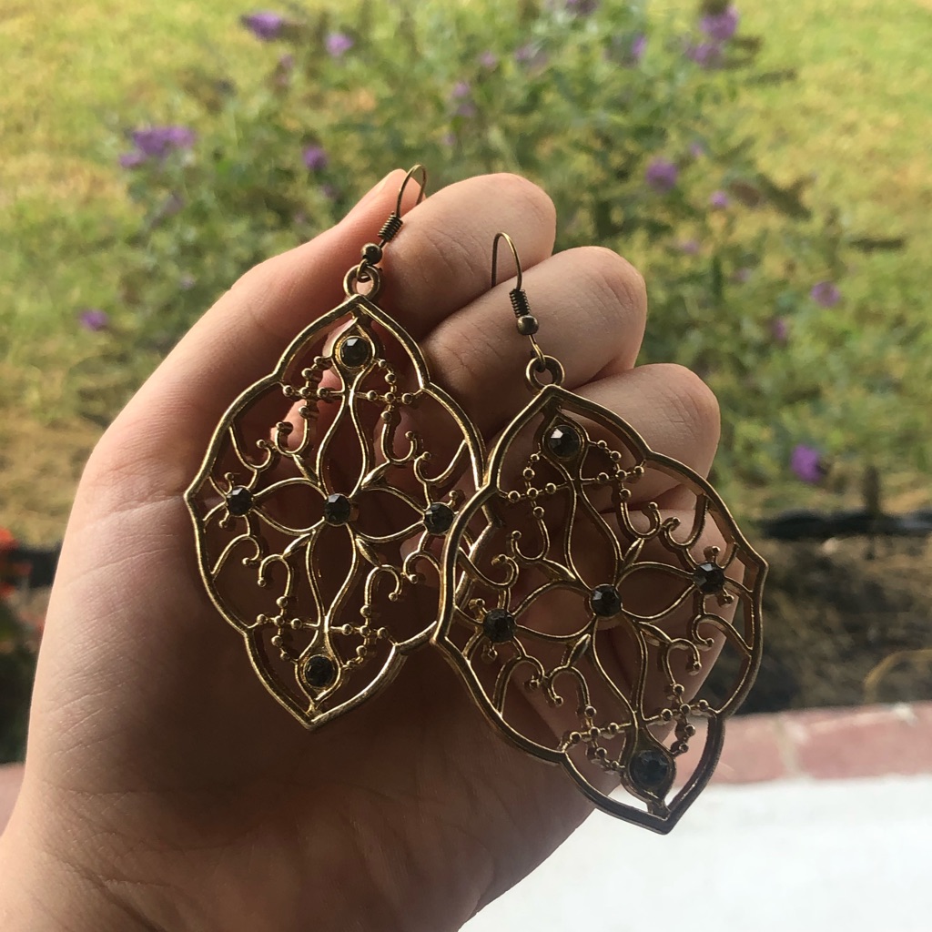 Pretty Golden, Brass, Scroll Earrings
